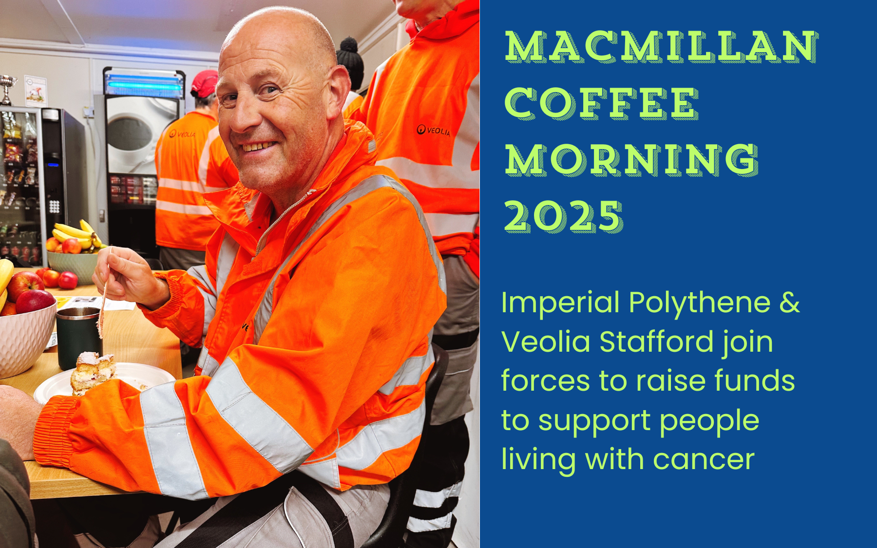 Imperial Polythene & Veolia Stafford Brew Support for Macmillan Coffee Morning 2025